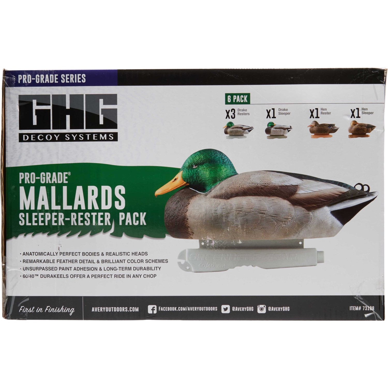 Avery Ghg Pro Grade Mallards Sleeper Rester Duck Decoys 6 Pack