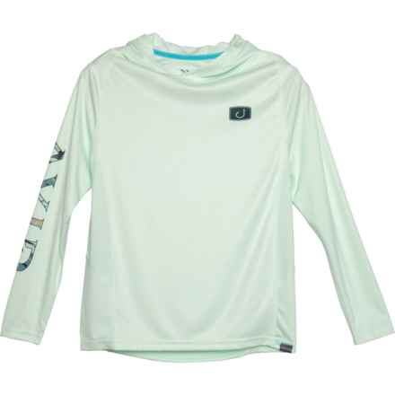 AVID Big Boys Kinetic Locked Up ry Hooded Sun Shirt - UPF 50+, Long Sleeve in Seafoam