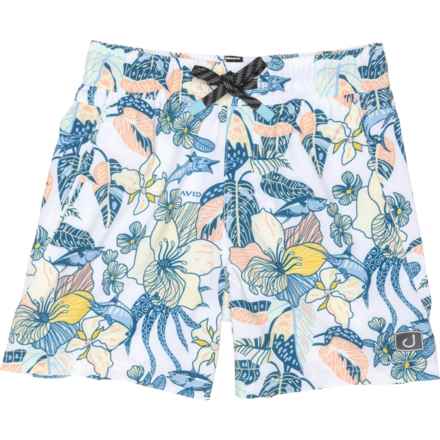 AVID Big Boys Tortuga Volley Swim Shorts in Islamorada White