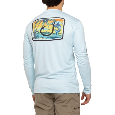 Avid Outdoor Tropics Icon AVIDry Crew Shirt - UPF 50+, Long Sleeve in Ice Blue