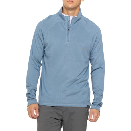 Avid Outdoor Waterway Zip Neck Shirt - UPF 30, Long Sleeve in Blue Heaven