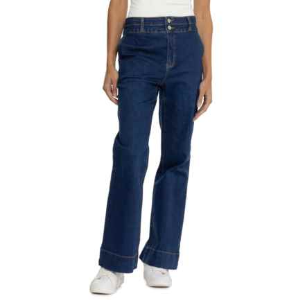 Bagatelle High-Waisted Two-Button Wide-Leg Jeans in Cordelia Wash