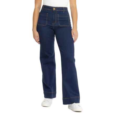 Bagatelle Patch Pocket Wide-Leg Jeans in Rinse Wash