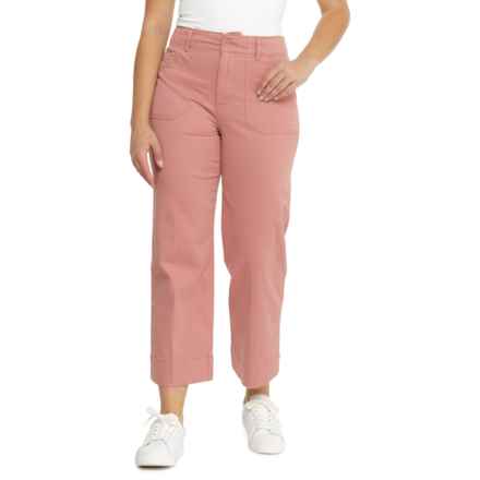 Bagatelle Porkchop Pocket Cropped Wide-Leg Pants in Rosewood