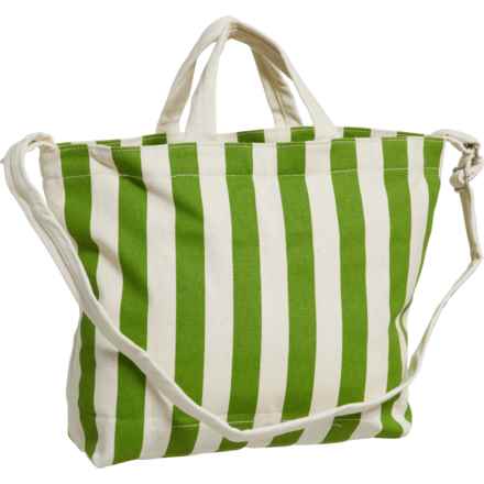 Baggu Horizontal Zip Duck Tote Bag (For Women) in Green Awning Stripe