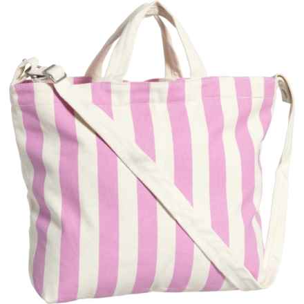 Baggu Horizontal Zip Duck Tote Bag (For Women) in Pink Awning Stripe