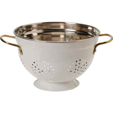 BAKERSVILLE Stainless Steel Colander - 4.7 qt. in White