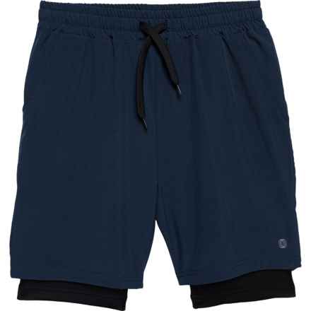Balance Collection Big Boys Twofer Shorts - Built-in Briefs in Drblu