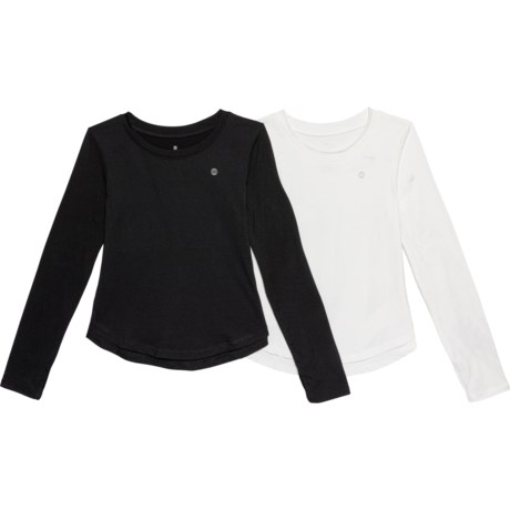 Balance Collection Big Girls Long Sleeve Shirt Set - 2-Pack in White/Black