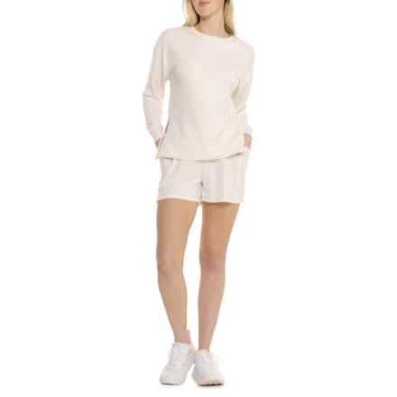 Balance Collection Gardenia Gloria Embroidered Sweatshirt and Shorts Set in Cream