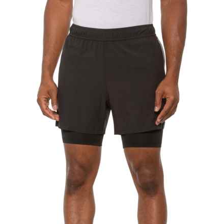 Balance Collection Interval Woven Shorts with Compression Liner in Black / Gargoyle