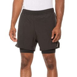 Balance Collection Interval Woven Shorts with Compression Liner in Blue Nights/China Blue