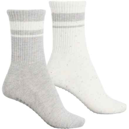 Balance Hannah Grip Socks - 2-Pack, Crew (For Women) in White/Microchip