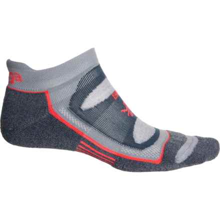 Blister Resist No-Show Running Socks - Below the Ankle (For Men) in Lgn Blue/Gry