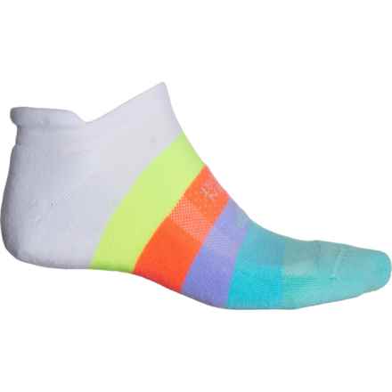 Small - Run Hidden Comfort No-Show Socks - Below the Ankle (For Men) in White/Retro Brights