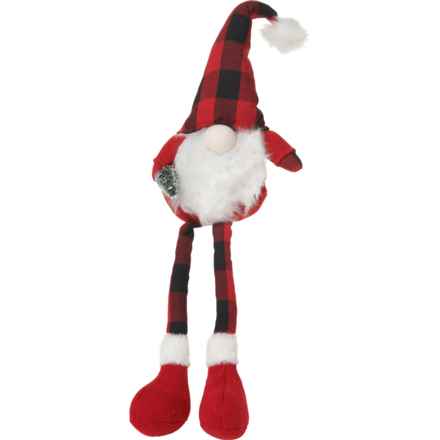 Balsam & Fir Trading Co. Plaid Dangle Legs Gnome Decoration - 30” in Red/Cream Nose