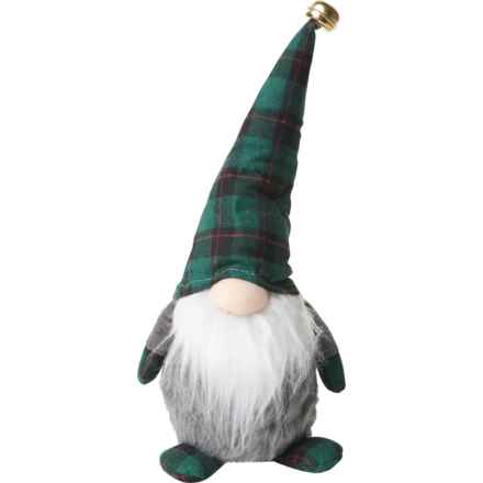 Balsam & Fir Trading Co. Plaid Fabric Stuffed Gnome - 14” in Green