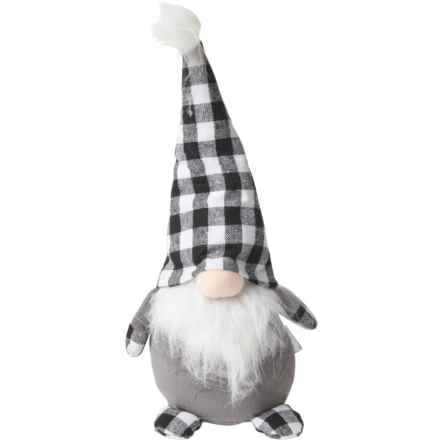 Balsam & Fir Trading Co. Plaid Hat Stuffed Gnome - 14.5” in Black