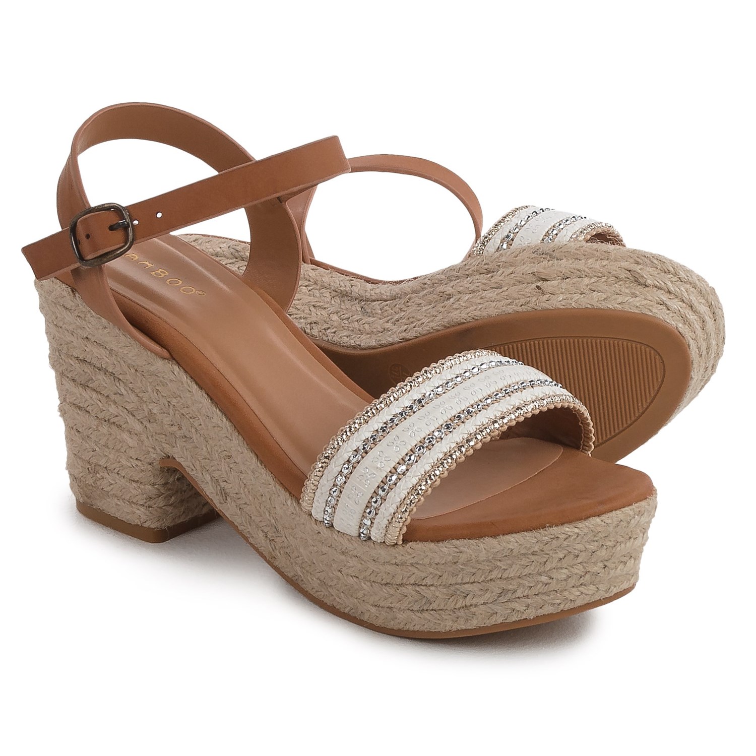 platform espadrille sandals white