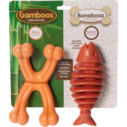 BAMBOOS Four-Prong and Fish Bone Dog Chew Combo - 2-Pack in Multi