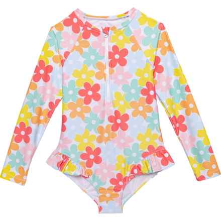 Banana Boat Little And Big Girls One-Piece Paddle Suit - UPF 50+, Long Sleeve in Marshmallow