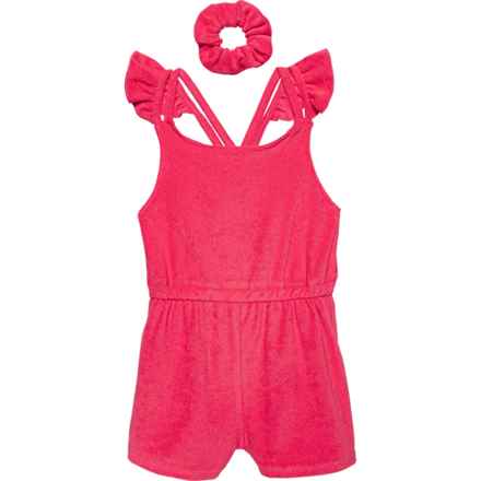 Banana Boat Little and Big Girls Terry Romper - Sleeveless in Rouge Red