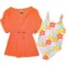 Banana Boat Toddler Girls One-Piece Swimsuit and Cover-Up Dress Set - UPF 50+, Short Sleeve in Marshmallow/Sugar Coral