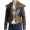 8697T_3 Barbour Ashford Crop Jacket - Leather and Waxed Cotton (For Women)
