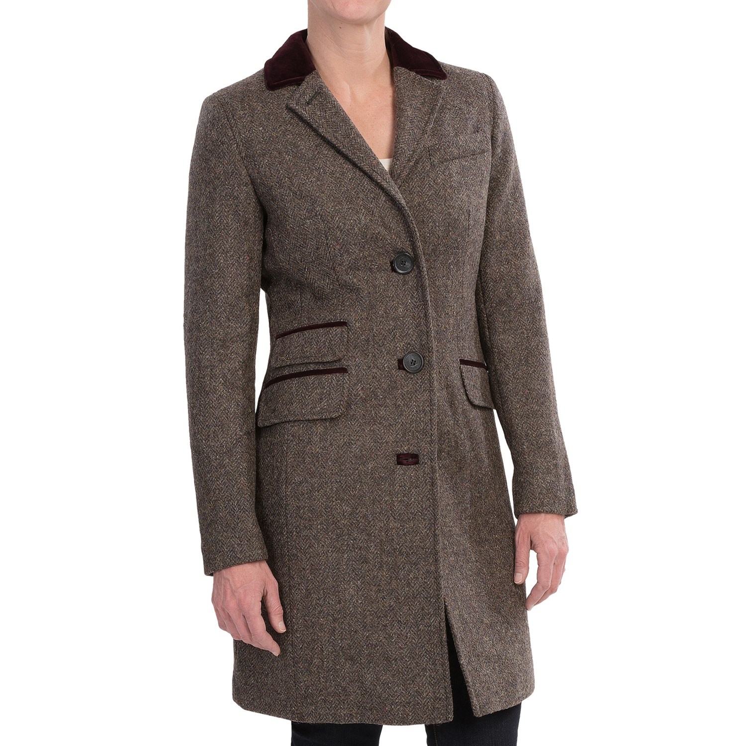 Barbour Stornoway Herringbone Wool Tweed Coat (For Women) Save 54