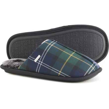 Barbour Young Scuff Slippers (For Men) in Seaweed Tartan