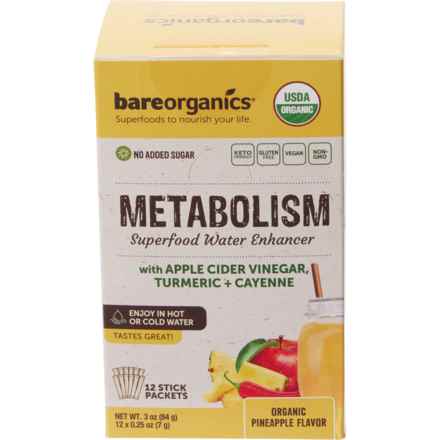 BareOrganics On-the-Go Metabolism Superfood Water Enhancer Packets - 12-Count in Multi