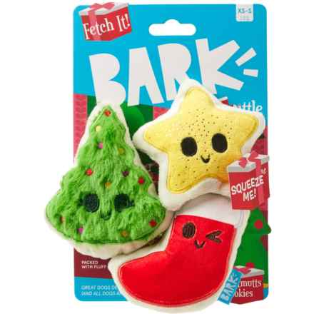 BARK Christmutts Cookies Plush Dog Toys - 3-Pack, Squeaker in Cookies