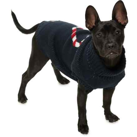 BARKLEY & FINN Candy Cane Dog Sweater in Navy