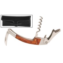 Barrington Sommeliers Corkscrew - Leather Case in Black - Closeouts