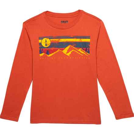 Bass Outdoor Big Boys Mountain Graphic T-Shirt - Long Sleeve in Sunset