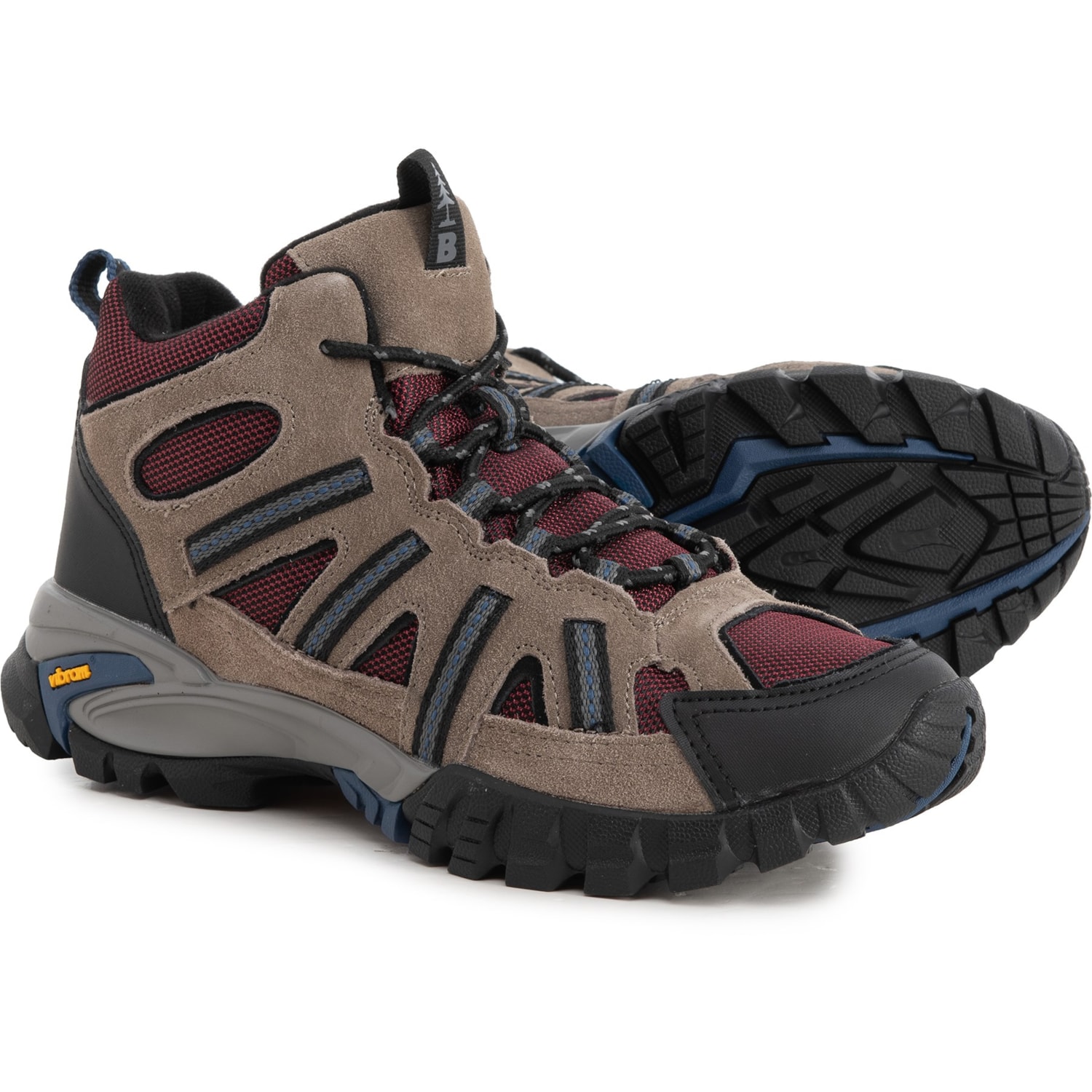 Bass Outdoor Vibram Peak Hiker 2 Mid Hiking Boots | TU5 Taupe/Goblin Blue | Size 7.5