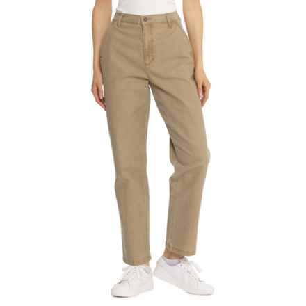 BASS OUTDOORS Anywhere Slim Straight Canvas Ankle Pants - High Rise in Ermne