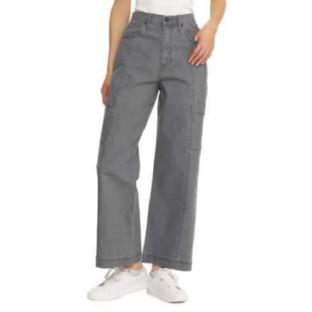 BASS OUTDOORS Utility Wide Leg Pants - High Rise in Forged Iron