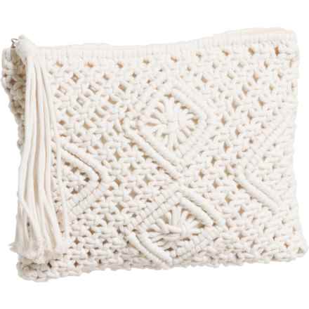 Bay Sky Crochet Zip Pouch (For Women) in White