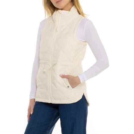 BEAR PAW Diamond Quilted Puffer Vest - Insulated in Whisper White