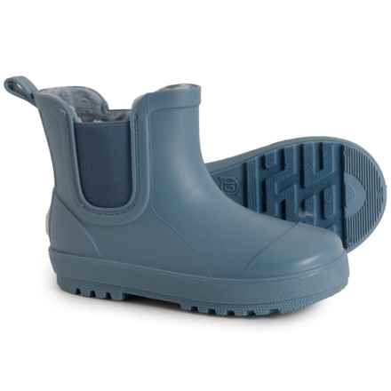 Bearpaw Baby Infant and Toddler Boys Ankle Rain Boots - Waterproof, Faux-Fur Lined in Slate