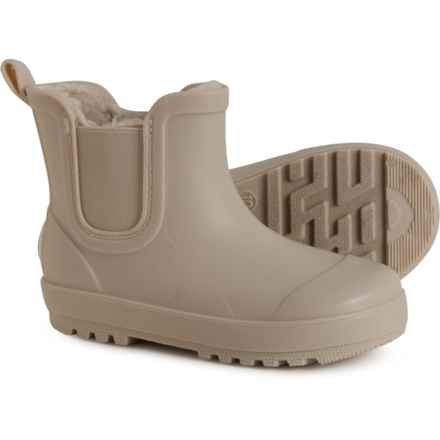 Bearpaw Baby Infant and Toddler Girls Ankle Rain Boots - Waterproof, Faux-Fur Lined in Taupe