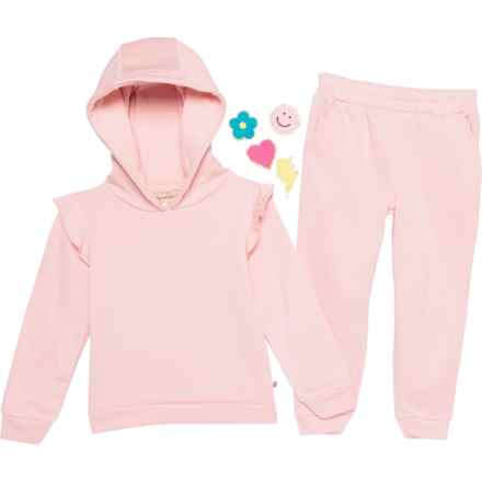 Bearpaw Big and Little Girls Hoodie and Pants Set in Peachskin