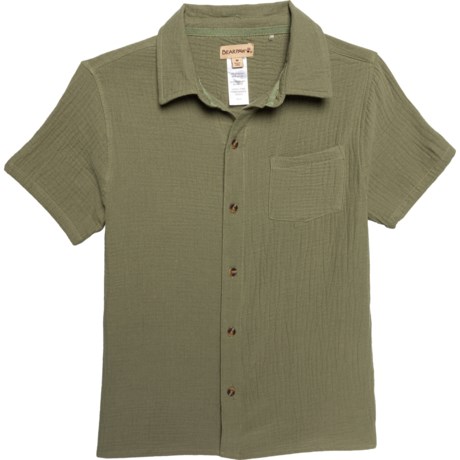 Bearpaw Big Boys Double Gauze Shirt - Short Sleeve in Green