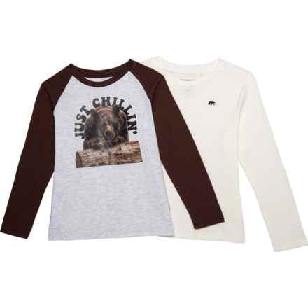 Bearpaw Big Boys T-Shirt Set - Long Sleeve, 2-Piece in Brown