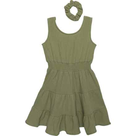 Bearpaw Big Girls Dress and Scrunchie - Sleeveless in Olive