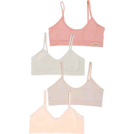 Bearpaw Big Girls Seamless Bra - 4-Pack, Low Impact in Rose Elegance/Peach Dust/Silver Gray/Oyster Mushro