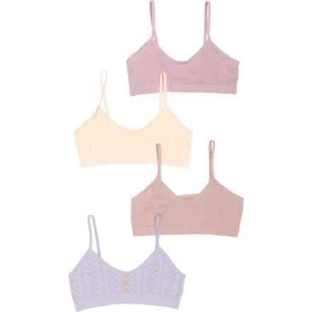 Bearpaw Big Girls Seamless Bra - 4-Pack, Low Impact in Thistle/Shadow Grey/Cream Tan/Keepsake Lilac