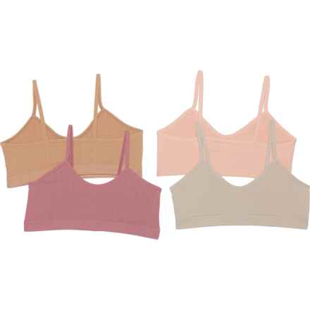 Bearpaw Big Girls Seamless Bras - 4-Pack in Roebuck/Clouds/Lilas/Silver Pink