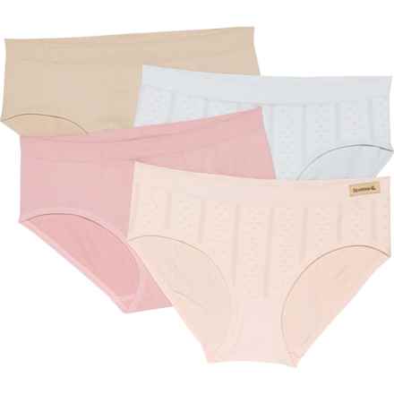 Bearpaw Big Girls Seamless Panties - 4-Pack, Briefs in Rose/Lilac/Gray/Clouds